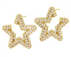 Kolczyki z mosiądzu pozłacane z cyrkoniami - gwiazda. Kolczyki Artelioni, z cyrkonią, pozłacane. Za 199.00 zł.