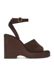 GINO ROSSI Sandały C-LZRL1396-2 Brązowy. Brązowe sandały Gino Rossi, bez wzorów, ze skóry, bez obcasa, na koturnie, bez zapięcia. Za 249.99 zł.