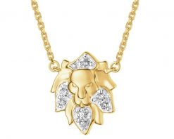 Naszyjnik z żółtego złota z diamentami - Lew - 0,03 ct - próba 375. Żółte naszyjniki Apart, z diamentem, złote. Za 1,659.00 zł.