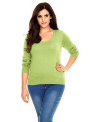 Heine Sweter w kolorze zielonym rozmiar: 44. Zielone swetry Heine, bez wzorów, z bawełny, bez ramiączek. Za 78.99 zł.