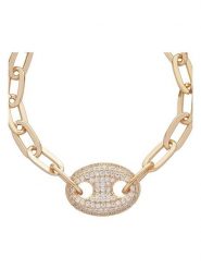 U.S. Polo Assn. Pozłacana bransoletka z elementem ozdobnym rozmiar: onesize. Żółte bransoletki U.S. Polo Assn., z kryształem, metalowe. Za 135.49 zł.