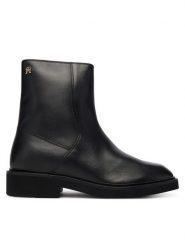 Tommy Hilfiger Botki Th Square Toe Leather Bootie FW0FW09046 Czarny. Czarne botki TOMMY HILFIGER, bez wzorów, ze skóry, bez obcasa, na płaskiej podeszwie, bez zapięcia. Za 749.99 zł.