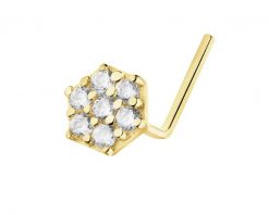 Pojedynczy złoty kolczyk z cyrkoniami do nosa. Żółte kolczyki Apart, z cyrkonią, złote. Za 289.00 zł.