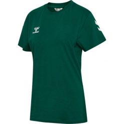 Koszulka damska Hummel Go 2.0 Chevron. Zielone koszulki sportowe Hummel, bez wzorów, z bawełny, bez ramiączek. Za 145.00 zł.