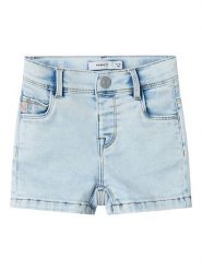 Name it Szorty dżinsowe - Slim fit - w kolorze błękitnym rozmiar: 98. Niebieskie szorty Name it, z aplikacjami, klasyczne. Za 70.41 zł.
