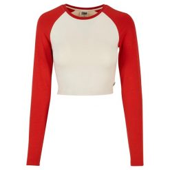 Damska Koszulka Z Długim Rękawem Retro Organic Crop T-shirt. Białe t-shirty Urban Classics, xs, bez wzorów, bez kołnierzyka, bez ramiączek. Za 80.99 zł.
