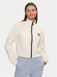 Guess Bluza Ann V3BQ12 KBCK2 Beżowy Regular Fit. Brązowe bluzy Guess, xs, z aplikacjami, z syntetyku, bez kaptura. Za 199.99 zł.