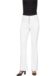 Heine Dżinsy - Slim fit - w kolorze białym rozmiar: 36. Białe jeansy Heine, bez wzorów, z podwyższonym stanem. Za 66.00 zł.