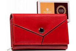 Portfel skórzany Peterson [DH] PTN RD-22-GCL-Y czerwony. Czerwone portfele Peterson, bez wzorów, ze skóry. Za 105.98 zł.