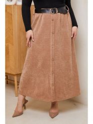 Curvy Lady Spódnica w kolorze jasnobrązowym rozmiar: 40/42. Brązowe spódnice Curvy Lady, bez wzorów, z tkaniny, klasyczne, maxi, rozkloszowane. Za 105.14 zł.