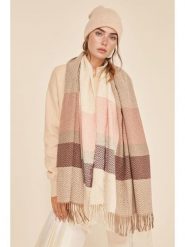 Lucky Bees Szal w kolorze beżowym - 180 x 50 cm rozmiar: onesize. Brązowe szaliki Lucky Bees, bez wzorów, z materiału. Za 82.83 zł.