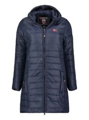 Geographical Norway Płaszcz pikowany "Atika" w kolorze granatowym rozmiar: XXL. Niebieskie płaszcze Geographical Norway, xxl, z aplikacjami, bez kaptura. Za 171.68 zł.
