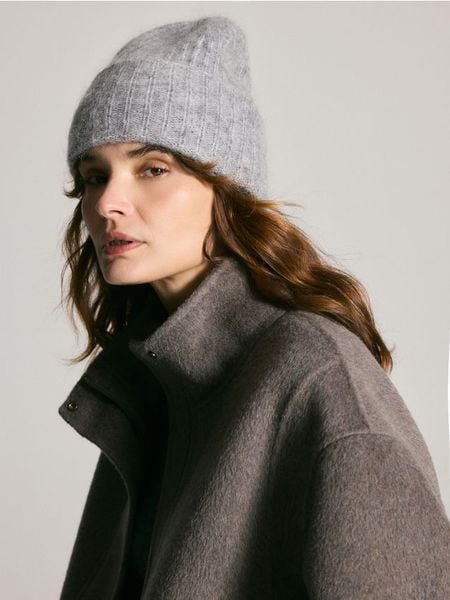 Czapka z wełną i moherem - ciemnoszary. Szare czapki Reserved, bez wzorów, z moheru. Za 89.99 zł.