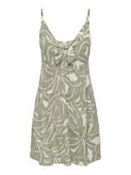 ONLY Sukienka letnia Nova 15347862 Khaki Regular Fit. Brązowe sukienki Only, na lato, s, bez wzorów, z wiskozy, bez kołnierzyka, bez ramiączek. Za 129.99 zł.