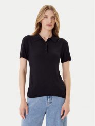 Calvin Klein Polo LV044C341G Czarny Regular Fit. Czarne koszulki polo Calvin Klein, m, bez wzorów, z wiskozy, bez kołnierzyka, bez ramiączek. Za 246.99 zł.