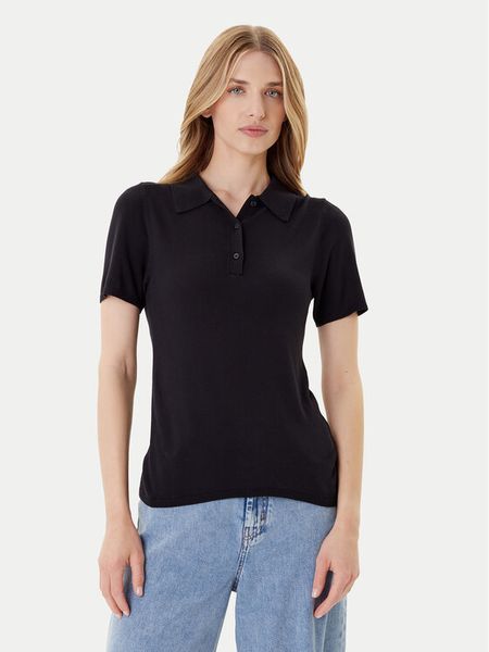 Calvin Klein Polo LV044C341G Czarny Regular Fit. Czarne koszulki polo Calvin Klein, m, bez wzorów, z wiskozy, bez kołnierzyka, bez ramiączek. Za 233.99 zł.