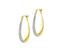 Kolczyki z żółtego złota z diamentami - koła - 0,30 ct - próba 585. Żółte kolczyki Apart, z diamentem, złote. Za 4,590.00 zł.