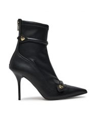 LOVE MOSCHINO Botki JA21099G0LIEZ000 Czarny. Czarne botki Love Moschino, bez wzorów, ze skóry, bez obcasa, na szpilce, bez zapięcia. Za 1,429.00 zł.