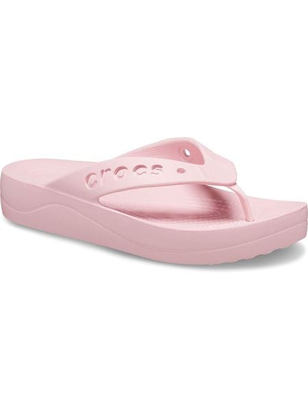 Crocs Japonki "Baya Platform" w kolorze jasnoróżowym rozmiar: 41/42. Różowe klapki Crocs, bez wzorów, z tworzywa sztucznego, z otwartym noskiem, bez obcasa. Za 114.95 zł.