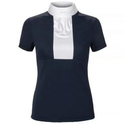 Koszulka konkursowa z krótkim rękawem damska EQUESTRIAN QUEEN Emery 24SS. Białe bluzki EQUESTRIAN QUEEN, xs, bez wzorów, sportowe, bez kołnierzyka, bez ramiączek. Za 158.99 zł.