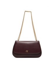 Calvin Klein Torebka Ck Convertible Chain Medium Bag LV04F3171G Bordowy. Czerwone torebki klasyczne Calvin Klein, bez wzorów, ze skóry, bez dodatków. Za 649.99 zł.