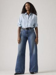 Levi's Dżinsy - Wide leg - w kolorze niebieskim rozmiar: W29/L31. Niebieskie jeansy Levi's®, l, z aplikacjami, z podwyższonym stanem. Za 264.95 zł.