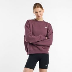 Bluza damska New Balance WT51949FDP – bordowa. Czerwone bluzy New Balance, l, bez wzorów, z bawełny, bez kaptura. Za 169.99 zł.