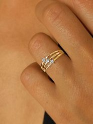 DIA DIAMONDS Pozłacany pierścionek z diamentami rozmiar: 58. Żółte pierścionki DIA DIAMONDS, z diamentem, pozłacane. Za 201.08 zł.