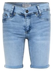 Blue Effect Szorty dżinsowe - Slim fit - w kolorze błękitnym rozmiar: 170. Niebieskie szorty Blue Effect, z aplikacjami, ze skóry, klasyczne. Za 79.03 zł.