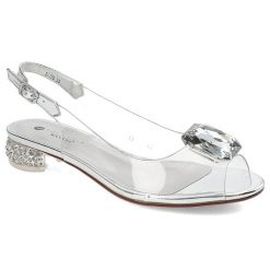 Srebrne Sandały Sca'Viola Damskie Eleganckie Obuwie. Szare sandały Sca'viola, z aplikacjami, ze skóry ekologicznej, eleganckie, bez obcasa, na płaskiej podeszwie, bez zapięcia. Za 299.00 zł.