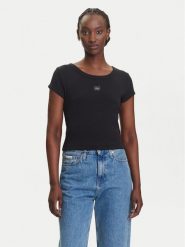 Calvin Klein Jeans T-Shirt LV047C200G Czarny Slim Fit. Czarne t-shirty Calvin Klein Jeans, xl, bez wzorów, z bawełny, bez kołnierzyka, bez ramiączek. Za 149.99 zł.