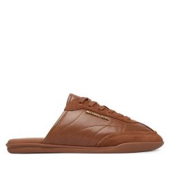 Klapki MICHAEL Michael Kors. Brązowe klapki MICHAEL Michael Kors, bez wzorów, bez obcasa. Za 699.99 zł.
