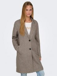 ONLY Płaszcz przejściowy w kolorze szarobrązowym rozmiar: XL. Brązowe płaszcze Only, xl, bez wzorów, bez kaptura. Za 153.95 zł.