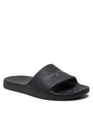 Tommy Jeans Klapki Tjw Printed Pu Pool Slide EN0EN02693 Czarny. Czarne klapki Tommy Jeans, bez wzorów, z jeansu, bez obcasa. Za 119.99 zł.