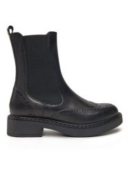 TWINSET Sztyblety 242TGT090 Czarny. Czarne botki Twinset, bez wzorów, ze skóry, bez obcasa, na płaskiej podeszwie, bez zapięcia. Za 1,299.00 zł.