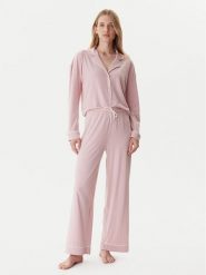 Tommy Hilfiger Piżama UW0UW06142 Różowy Relaxed Fit. Czerwone piżamy TOMMY HILFIGER, bez wzorów, z bawełny, bez ramiączek. Za 429.99 zł.