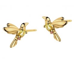 Kolczyki srebrne z cyrkoniami - kolibry. Szare kolczyki Apart, z cyrkonią, pozłacane. Za 139.00 zł.