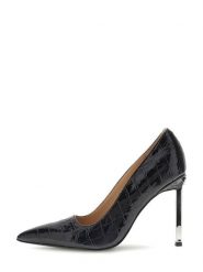 Guess Szpilki FLFCEN SUE08 Czarny. Czarne szpilki Guess, z aplikacjami, z lakierowanej skóry, bez obcasa, na szpilce, bez zapięcia. Za 674.99 zł.