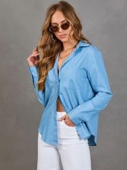 LA Angels Koszula w kolorze błękitnym rozmiar: M. Niebieskie koszule LA Angels, m, bez wzorów, z bawełny, bez kołnierzyka, bez ramiączek. Za 204.95 zł.