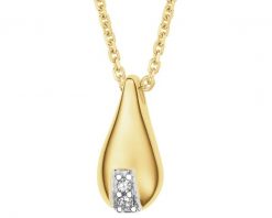 Naszyjnik z żółtego złota z diamentami - łezka - 0,01 ct - próba 585. Żółte naszyjniki Apart, z diamentem, złote. Za 1,759.00 zł.