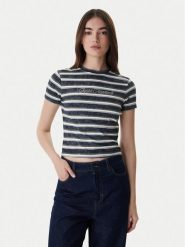 Guess T-Shirt W6RI41 J1314 Granatowy Regular Fit. Niebieskie t-shirty Guess, xs, z aplikacjami, z bawełny, bez kołnierzyka, bez ramiączek. Za 219.99 zł.