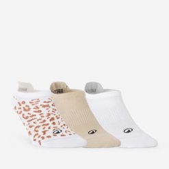 Skarpetki fitness damskie niskie wzór w panterkę 3 pary. Skarpety DOMYOS, bez wzorów, z dzianiny. Za 32.49 zł.
