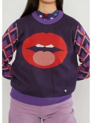 Blutsgeschwister Sweter "Cosy Storyteller" w kolorze fioletowo-czerwonym rozmiar: XL. Czerwone swetry Blutsgeschwister, xl, bez wzorów, z bawełny, bez ramiączek. Za 180.49 zł.