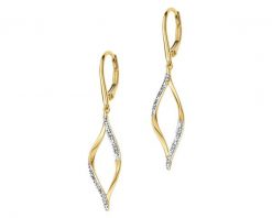 Kolczyki z żółtego złota z diamentami - 0,04 ct - próba 375. Żółte kolczyki Apart, z diamentem, złote. Za 1,890.00 zł.