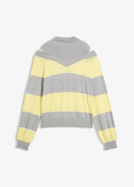 Cienki sweter z odsłoniętymi ramionami. Czerwone swetry bonprix, bez wzorów, bez ramiączek. Za 109.99 zł.