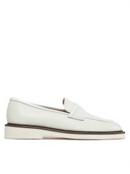 Pollini Lordsy SA10033G1ITD210A Biały. Białe lordsy Pollini, bez wzorów, ze skóry, bez obcasa, bez zapięcia. Za 699.99 zł.