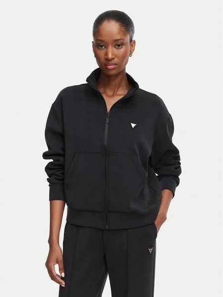Guess Bluza V6YQ17 K4313 Czarny Regular Fit. Czarne bluzy Guess, s, z aplikacjami, z syntetyku, bez kaptura. Za 318.99 zł.