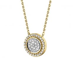 Naszyjnik z żółtego złota z diamentami - 0,11 ct - próba 585. Żółte naszyjniki Apart, z diamentem, złote. Za 2,359.00 zł.