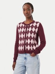 Tommy Jeans Kardigan Essential DW0DW23363 Fioletowy Regular Fit. Fioletowe kardigany Tommy Jeans, m, bez wzorów, z bawełny. Za 409.99 zł.