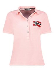Geographical Norway Koszulka polo w kolorze jasnoróżowym rozmiar: XXL. Różowe koszulki polo Geographical Norway, xxl, bez wzorów, z bawełny, bez kołnierzyka, bez ramiączek. Za 77.45 zł.